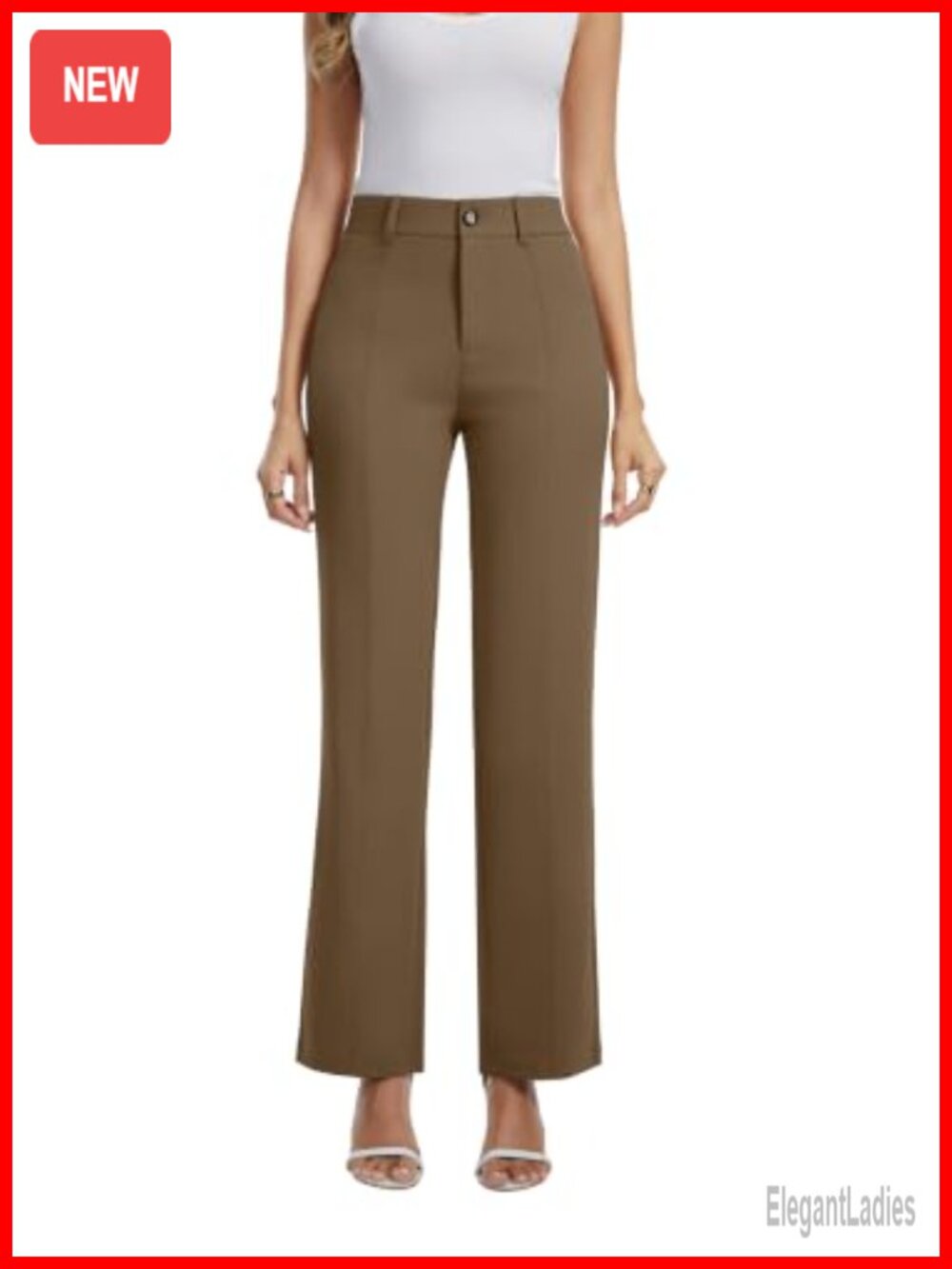 Women's Wide Leg Dress Pants High Waisted Stretchy Work Trousers with Pockets
